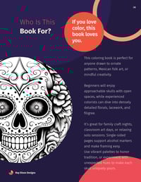 Image 4 of Coloring Book | A Special Book For Sugar Skull Lovers | Día de los Muertos