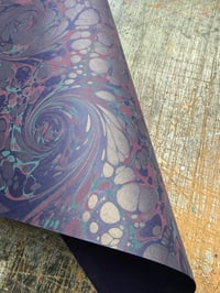 Image 3 of One of a kind hand marbled paper  - 'Opulent Swirl'