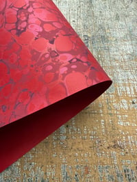 Image 3 of One of a kind hand marbled paper  - 'Ruby Spot'