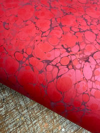Image 2 of One of a kind hand marbled paper  - 'Ruby Spot'