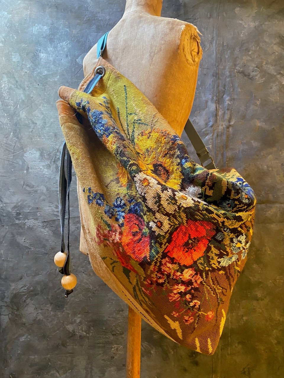 Image of French Embroidered duffle bag