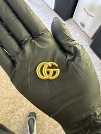 1x Gold G.g metal flat back charm