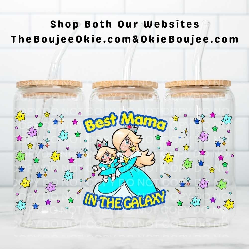 Image of Best Mama In The Galaxy Uv Dtf Wrap Single Sided Mario Princess Rosalina W0694