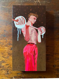 Image 1 of Pumpin' Up- original oil on birch panel