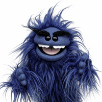 The CHOMPER Critter Monster Puppet in Steel Blue