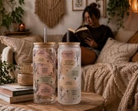 Boho Affirmation 16oz Glass Tumbler – Positive Energy Collection