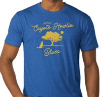 Coyote Howlin Blues T-Shirt (Blue & Gold)