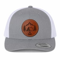 Image 3 of Camping Leather Patch Trucker Cap