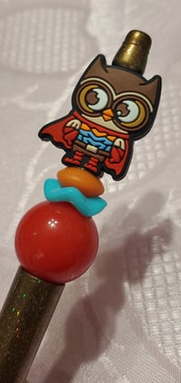 Image 3 of Lucha Fighting Owls Focal Beaded Pens