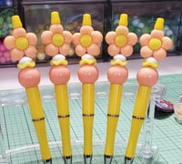 Image 3 of Yellow & Peach Flower Focal Pens (597)