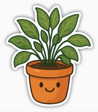 Image 1 of Vinyl Die-Cut Stickers in Plant, Reading, or Fries