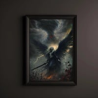 Image 1 of Fallen Angel Art Print – Gabriel Rising Dark Fantasy Wall Art