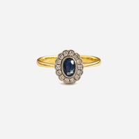 Image 1 of Diana Petite Sapphire Halo Ring