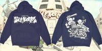 SLUMLORDS 'Graffiti/Kentax' PulloverHoodie  (Navy)