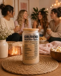Girlfriend Nutrition Facts Frosted Glass Tumbler – 16oz Romantic Gift