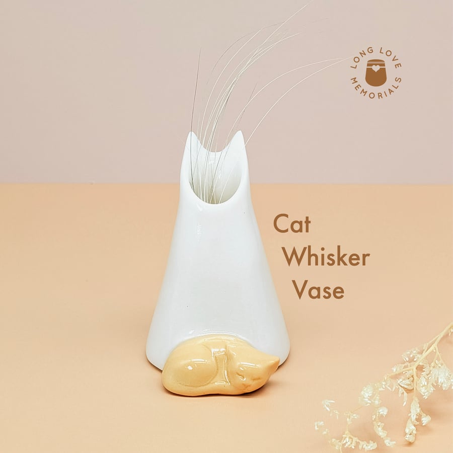Image of Orange Cat Whisker Holder: Cat Ears Design