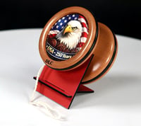 Image 2 of Exotic Swiss Pear wood "USA" yo-yo, #2026-071