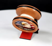 Image 4 of Exotic Swiss Pear wood "USA" yo-yo, #2026-071
