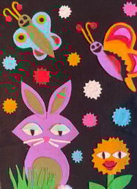 Image 1 of Butterflies , a bunny , in bloom