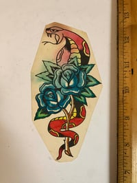 Image 1 of 1970’s hand colored pork cobra rose water damaged