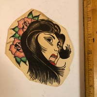 Image 1 of 1970’s hand colored scream lady pork chop bit 
