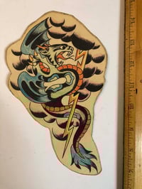 Image 1 of 1970’s hand colored pork chop dragon 