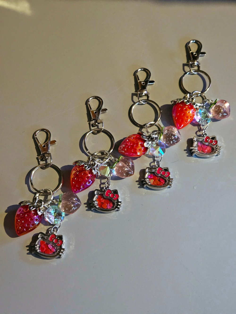 Image of Strawberry Peach Kitty Bag Charm