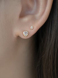 Image 3 of White Heart Promise Stud