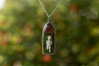 Image 1 of Antique Charlotte Doll Pendant with Moss & Rose