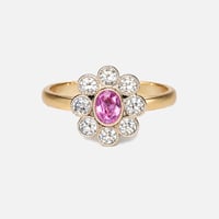 Pink Sapphire Cluster Ring