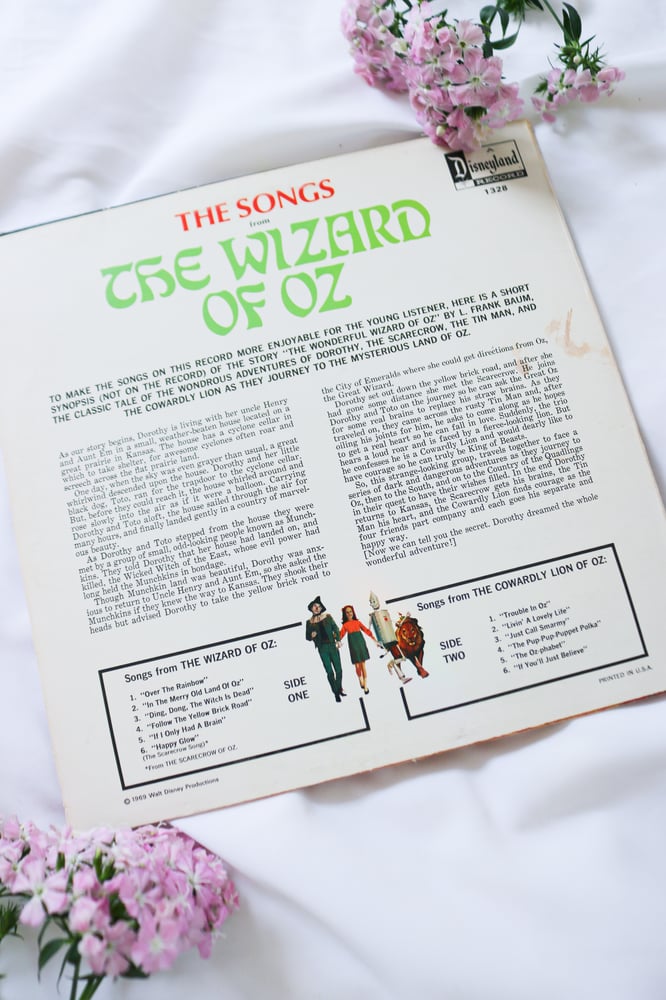 Image of Vintage 1969 Songs From The Wizard of Oz Vinyl Disneyland Records 