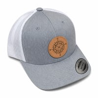Image 1 of Compass Leather Patch Trucker Cap