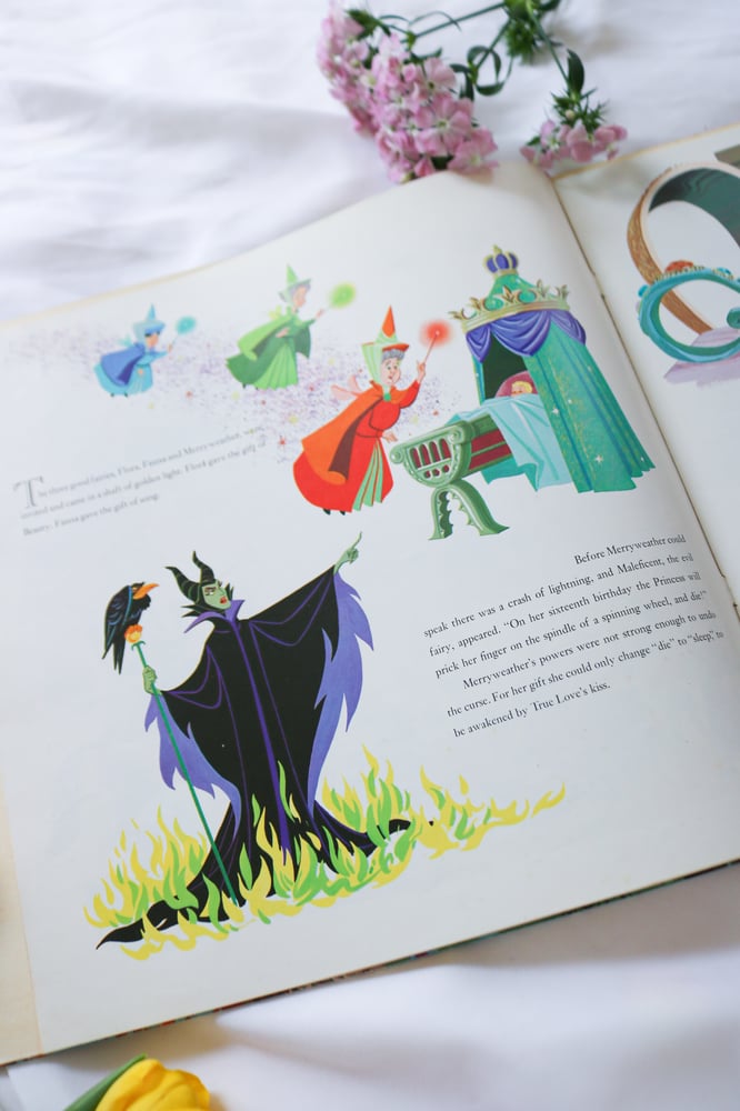 Image of Vintage 1958 Sleeping Beauty Record with Book Told and Sung by Mary Martin 