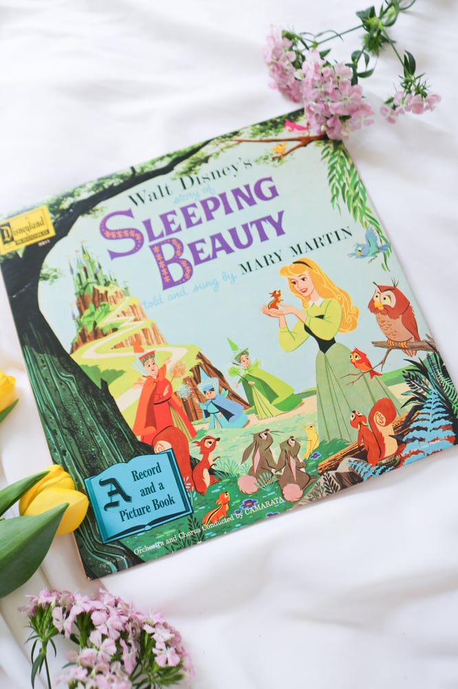 Image of Vintage 1958 Sleeping Beauty Record with Book Told and Sung by Mary Martin 