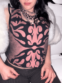 Image 1 of CROP Pink Dyed Urchin - Skystained Tank Top (Unisex)