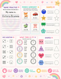 Image 2 of Personalized 1st grade Workbook ( Now 27 pages) 