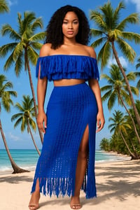 Image 3 of 2-Piece Crochet Tassel Set