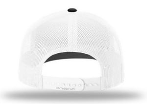 Image of Image D - Item 112 - Black/White Embroidered Richardson Trucker Snap Back Cap