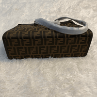Image 2 of Brown Monogram Structured Tote Bag | Gold Hardware | On Hand & Ready to Ship