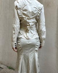 Image 4 of GREIGE RUCHED SATIN SKIRT