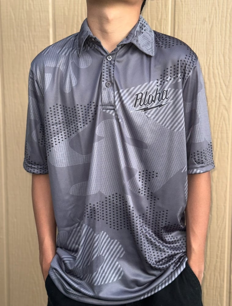 Image of HA'AHEO MEN'S DRI FIT POLO SHIRT GRY