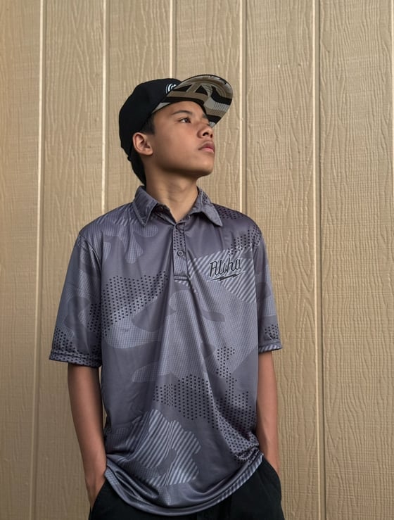 Image of HA'AHEO MEN'S DRI FIT POLO SHIRT GRY