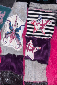 Image 2 of Starrsprite purple / gray moth fairy leg warmers