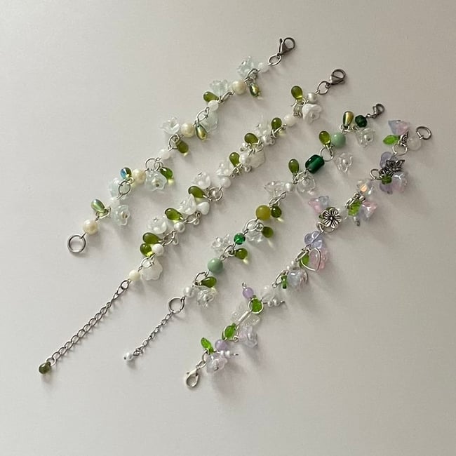  baby's breath cluster bracelets