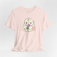 Image 4 of Bunny holding tulip - ADULT Unisex Jersey T-Shirt | Bella+Canvas® 3001