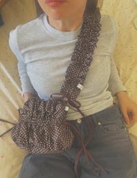 Image 1 of Brown Polka Dot Pudding Pouch 