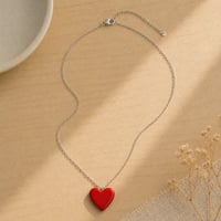 Image 2 of Χειροποίητο Κολιέ "Καρδιά" με Ατσάλινη Αλυσίδα
