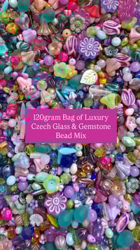Image 1 of 120gram Bag Luxury Czech Glass & Gemstone Bead Mix