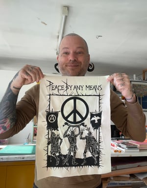 Image of 'Peace by any means' back patch 