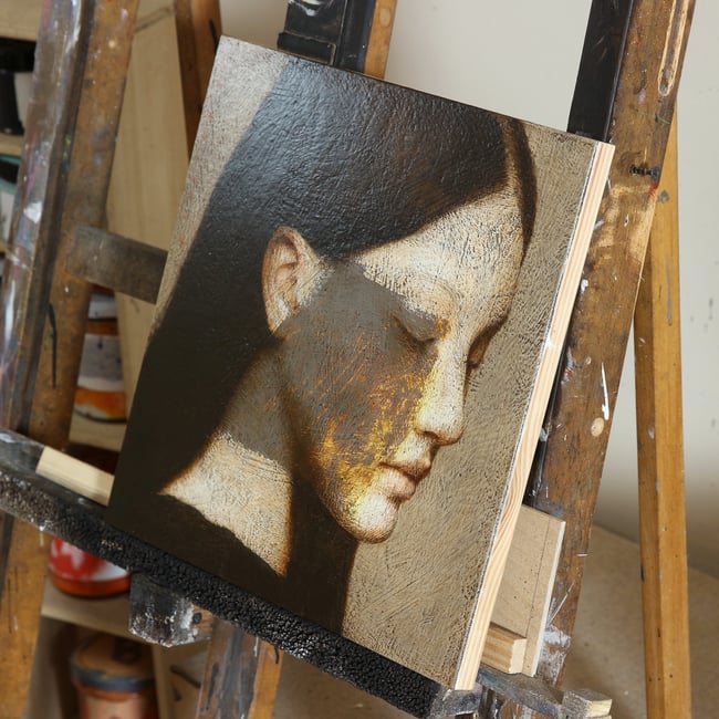 Portrait with grey 
